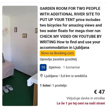 River Site To Put Up Your Tent With Additional Outdoor Couch For Two People Price Includes Two Bicycles For Amazing Views And Two Water Floats For Mega River Run Check My Video On Youtube By Writing To Find And Use Your In Kemp Lublaň